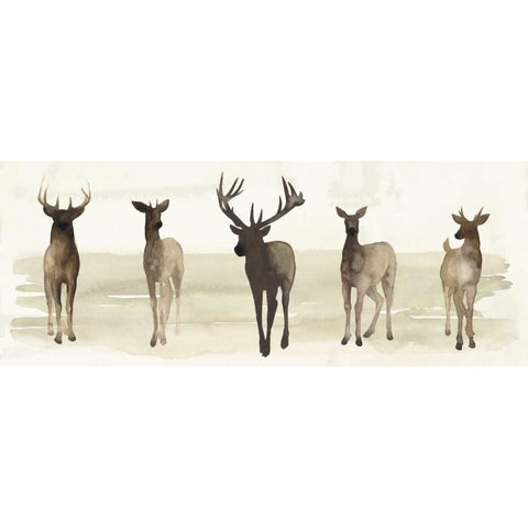 Deer Line II White Modern Wood Framed Art Print by Popp, Grace