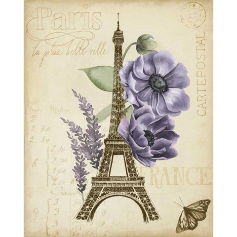 Paris Ephemera II White Modern Wood Framed Art Print by Popp, Grace