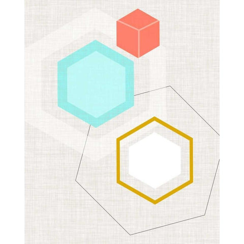 Mod Geometry I Gold Ornate Wood Framed Art Print with Double Matting by Fagalde, Jarman