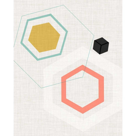 Mod Geometry II White Modern Wood Framed Art Print by Fagalde, Jarman