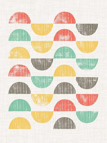 Mod Block Prints I White Modern Wood Framed Art Print with Double Matting by Popp, Grace