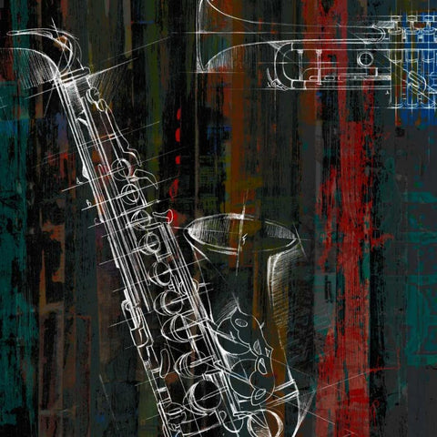 That Jazz II Black Modern Wood Framed Art Print by Studio W