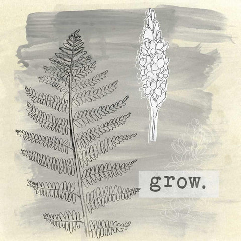 Garden Scrapbook I Black Modern Wood Framed Art Print with Double Matting by Vess, June Erica