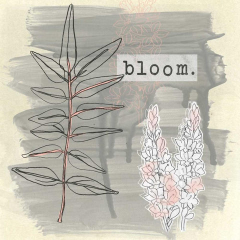 Garden Scrapbook III White Modern Wood Framed Art Print with Double Matting by Vess, June Erica