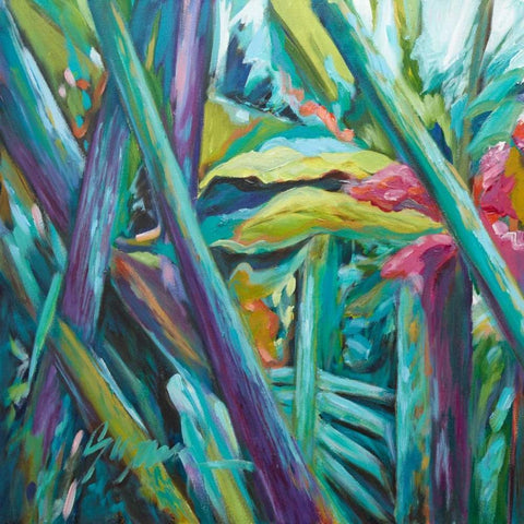 Bula Bula I White Modern Wood Framed Art Print with Double Matting by Wilkins, Suzanne