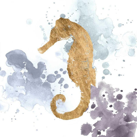 Gilded Splash V White Modern Wood Framed Art Print with Double Matting by Popp, Grace