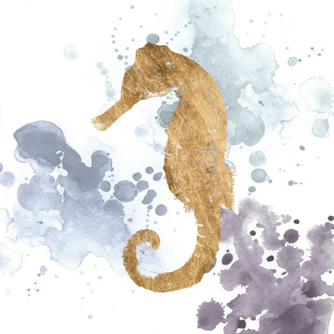 Gilded Splash V Black Modern Wood Framed Art Print with Double Matting by Popp, Grace