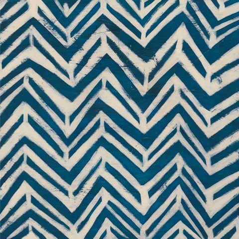 Indigo Signals II White Modern Wood Framed Art Print by Vess, June Erica