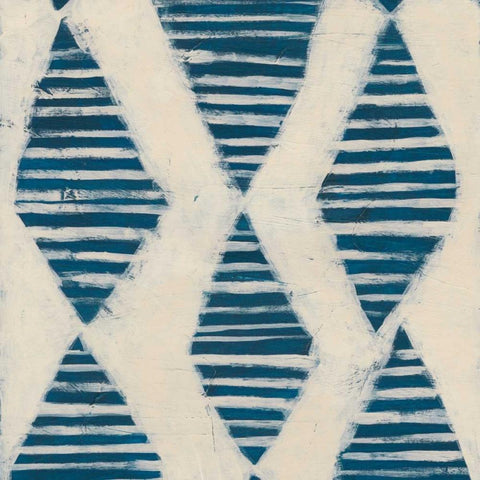 Indigo Signals VII White Modern Wood Framed Art Print with Double Matting by Vess, June Erica