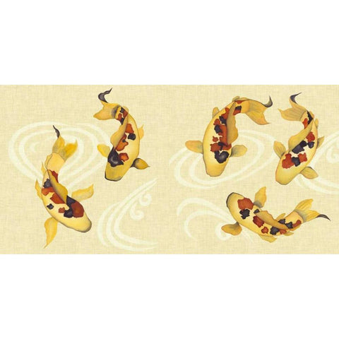 Koi Panel Black Modern Wood Framed Art Print by Bryant, Rebecca