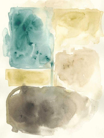 Liquid Stone I White Modern Wood Framed Art Print with Double Matting by Vess, June Erica