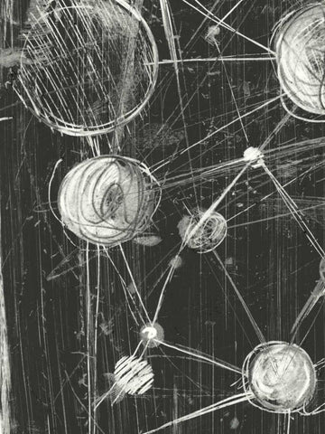 Molecular Fusion II Black Ornate Wood Framed Art Print with Double Matting by Harper, Ethan