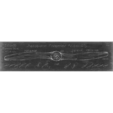 Propeller Diagram White Modern Wood Framed Art Print by Harper, Ethan