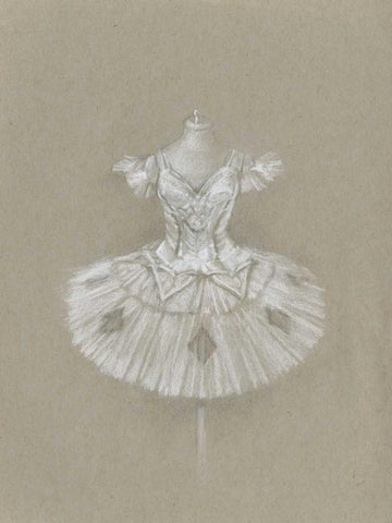 Ballet Dress II Black Ornate Wood Framed Art Print with Double Matting by Harper, Ethan