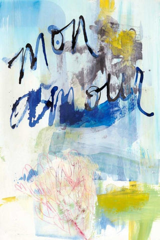 Mon Amour White Modern Wood Framed Art Print with Double Matting by Fuchs, Jodi