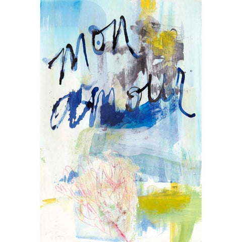 Mon Amour White Modern Wood Framed Art Print by Fuchs, Jodi