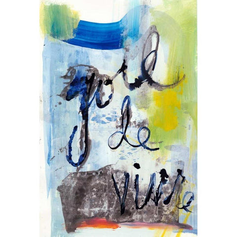 Joie Je Vivre Black Modern Wood Framed Art Print with Double Matting by Fuchs, Jodi