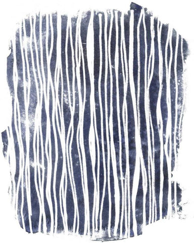 Indigo Batik Vignette III Black Ornate Wood Framed Art Print with Double Matting by Vess, June Erica