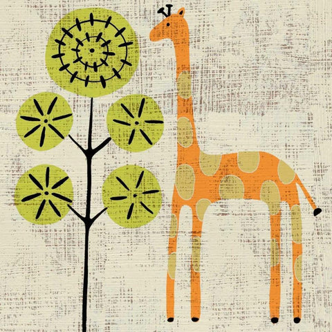 Adas Giraffe Black Modern Wood Framed Art Print with Double Matting by Zarris, Chariklia