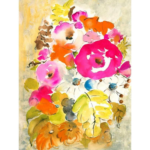 Flower Array II White Modern Wood Framed Art Print by Minasian, Julia