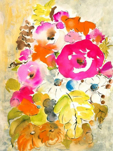 Flower Array II Black Ornate Wood Framed Art Print with Double Matting by Minasian, Julia