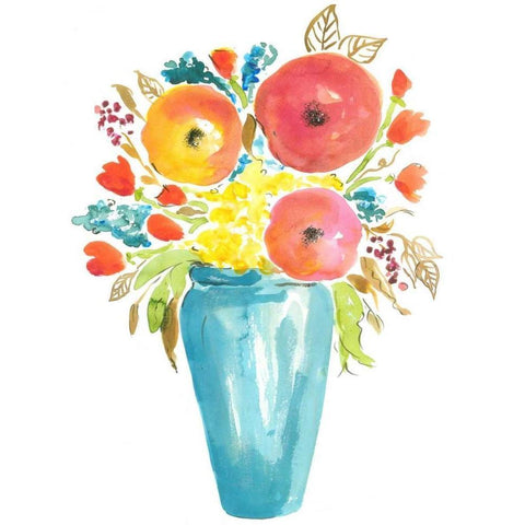 Flower Vase II Gold Ornate Wood Framed Art Print with Double Matting by Minasian, Julia