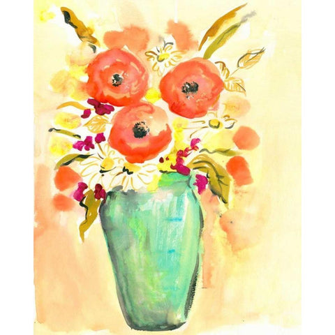 Flower Vase III Gold Ornate Wood Framed Art Print with Double Matting by Minasian, Julia