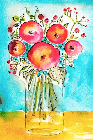 Bright Arrangement II White Modern Wood Framed Art Print with Double Matting by Minasian, Julia