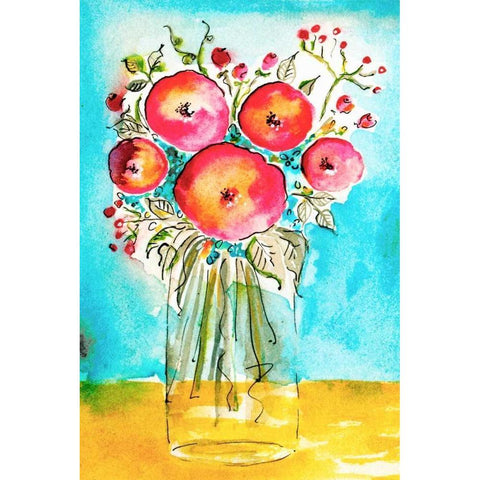 Bright Arrangement II Black Modern Wood Framed Art Print with Double Matting by Minasian, Julia