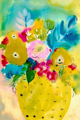 Bright Arrangement IV White Modern Wood Framed Art Print with Double Matting by Minasian, Julia