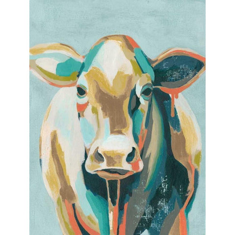 Colorful Cows II Black Modern Wood Framed Art Print by Popp, Grace