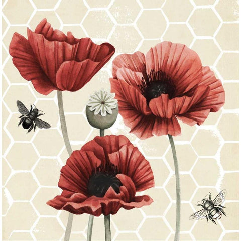Poppy Buzz II Gold Ornate Wood Framed Art Print with Double Matting by Popp, Grace
