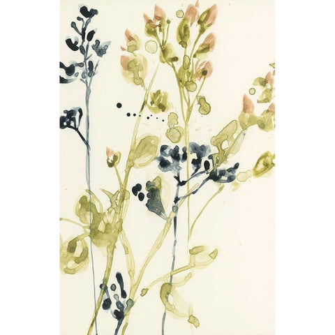 Blush Buds I Gold Ornate Wood Framed Art Print with Double Matting by Goldberger, Jennifer