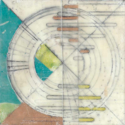 Compass II White Modern Wood Framed Art Print with Double Matting by Goldberger, Jennifer