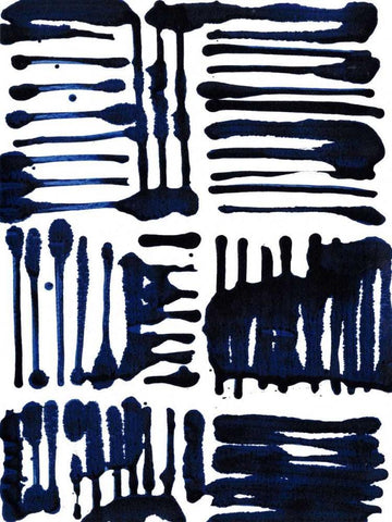 Indigo Stripes II Black Ornate Wood Framed Art Print with Double Matting by Fuchs, Jodi