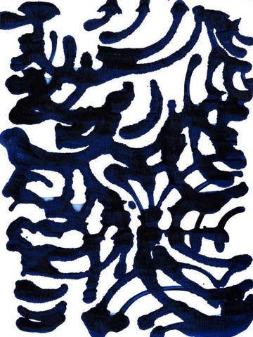 Indigo Swirls I White Modern Wood Framed Art Print with Double Matting by Fuchs, Jodi