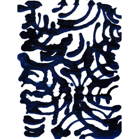 Indigo Swirls I Black Modern Wood Framed Art Print by Fuchs, Jodi