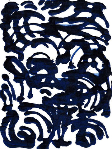 Indigo Swirls II Black Ornate Wood Framed Art Print with Double Matting by Fuchs, Jodi