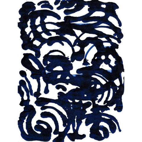 Indigo Swirls II Gold Ornate Wood Framed Art Print with Double Matting by Fuchs, Jodi