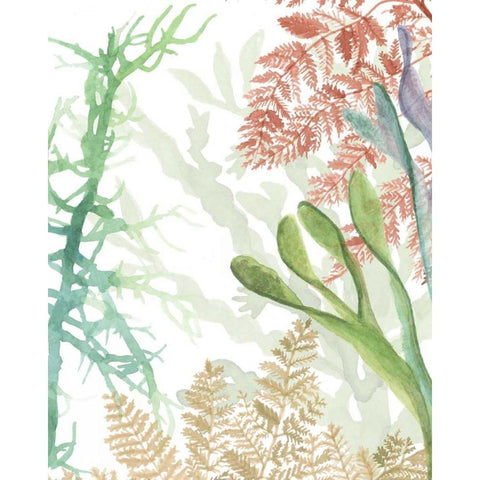 Woven Seaplants I White Modern Wood Framed Art Print by McCavitt, Naomi