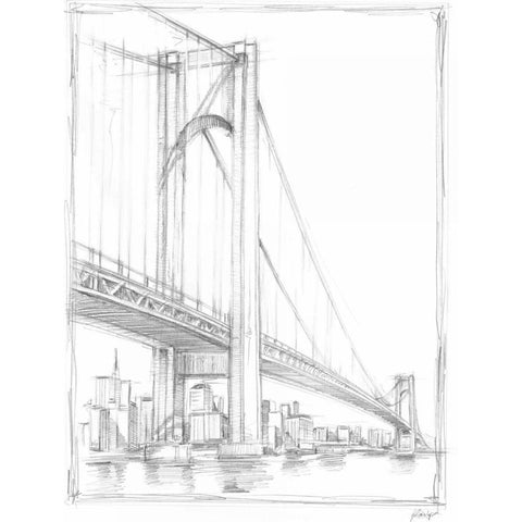 Suspension Bridge Study I Black Modern Wood Framed Art Print by Harper, Ethan