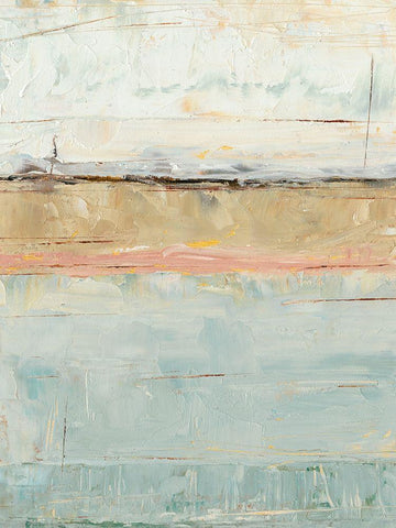 Pastel Horizon I White Modern Wood Framed Art Print with Double Matting by Harper, Ethan