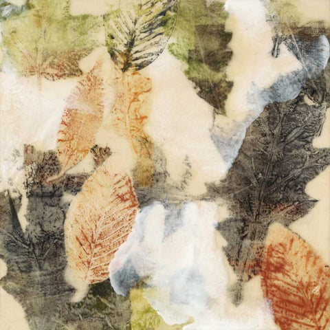 Leaf Dance I White Modern Wood Framed Art Print with Double Matting by Goldberger, Jennifer