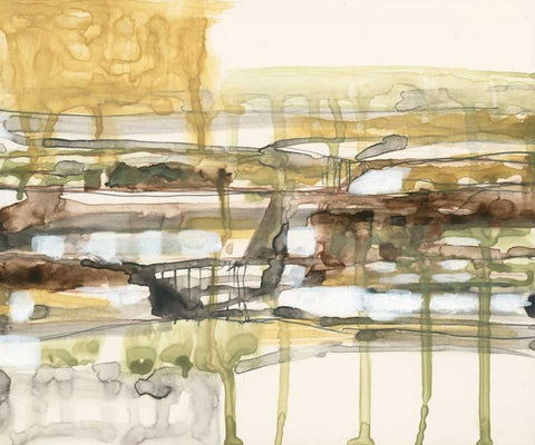 Earth Layers I White Modern Wood Framed Art Print with Double Matting by Goldberger, Jennifer