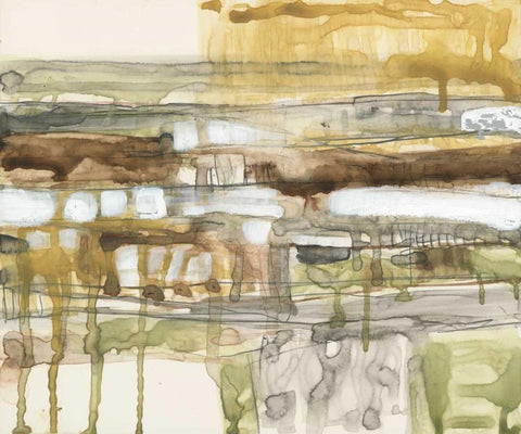 Earth Layers II Black Ornate Wood Framed Art Print with Double Matting by Goldberger, Jennifer