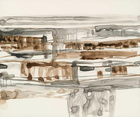 Stark Neutrals II White Modern Wood Framed Art Print with Double Matting by Goldberger, Jennifer