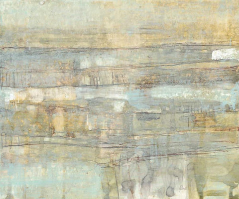 Pastel Scape I Black Ornate Wood Framed Art Print with Double Matting by Goldberger, Jennifer