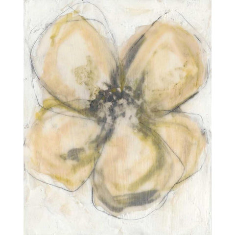 Waxen Petals II White Modern Wood Framed Art Print by Goldberger, Jennifer