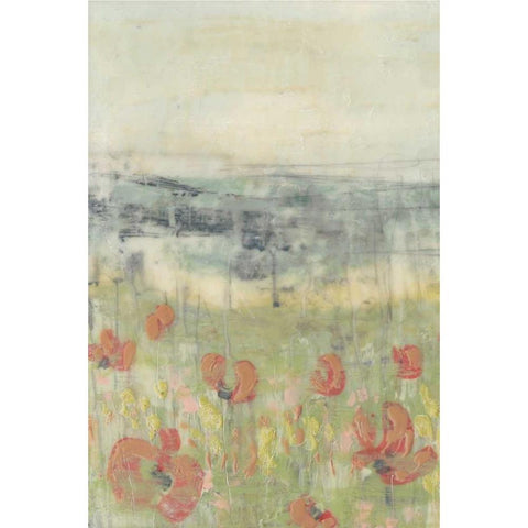 Wildflower Scape I Black Modern Wood Framed Art Print with Double Matting by Goldberger, Jennifer