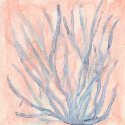 Tinted Algae II White Modern Wood Framed Art Print with Double Matting by Stramel, Renee W.